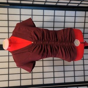 Hell Bunny Vixen XS Burgundy Top